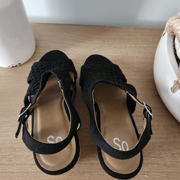 Sonoma Taffy Women's Black Woven Wedge Platform Sandals Size 8.5 - Picture 4 of 10